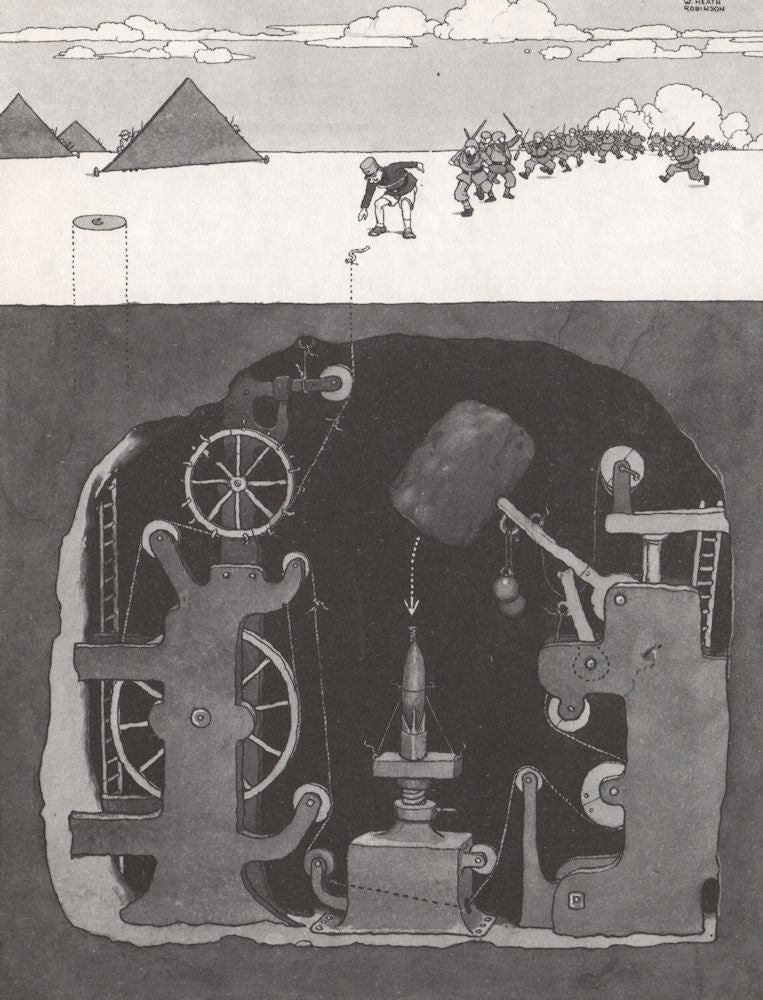 HEATH ROBINSON. The Macaroni Mine. Second World War 1973 old vintage print